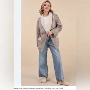 NATIVE YOUTH Claine Taupe Distressed Suede Shearling SO SOFT Coat
XSmall, NWT